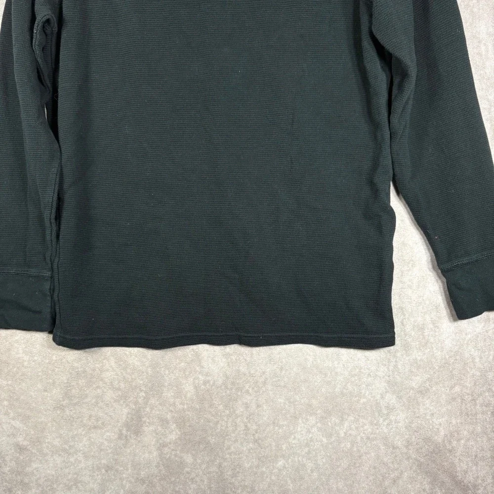 Polo Ralph Lauren Shirt Men L Black Sleepwear Thermal Waffle Knit Blue Pony Logo